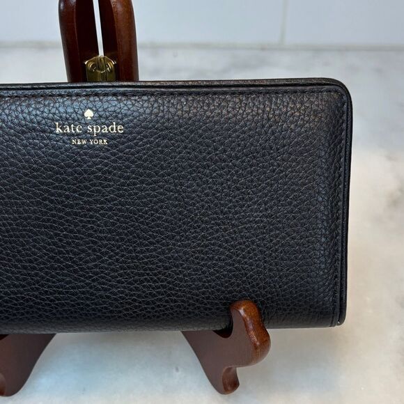 Kate Spade Pebbled Leather Full Sized Snap Closure Slim Wallet - Picture 3 of 16